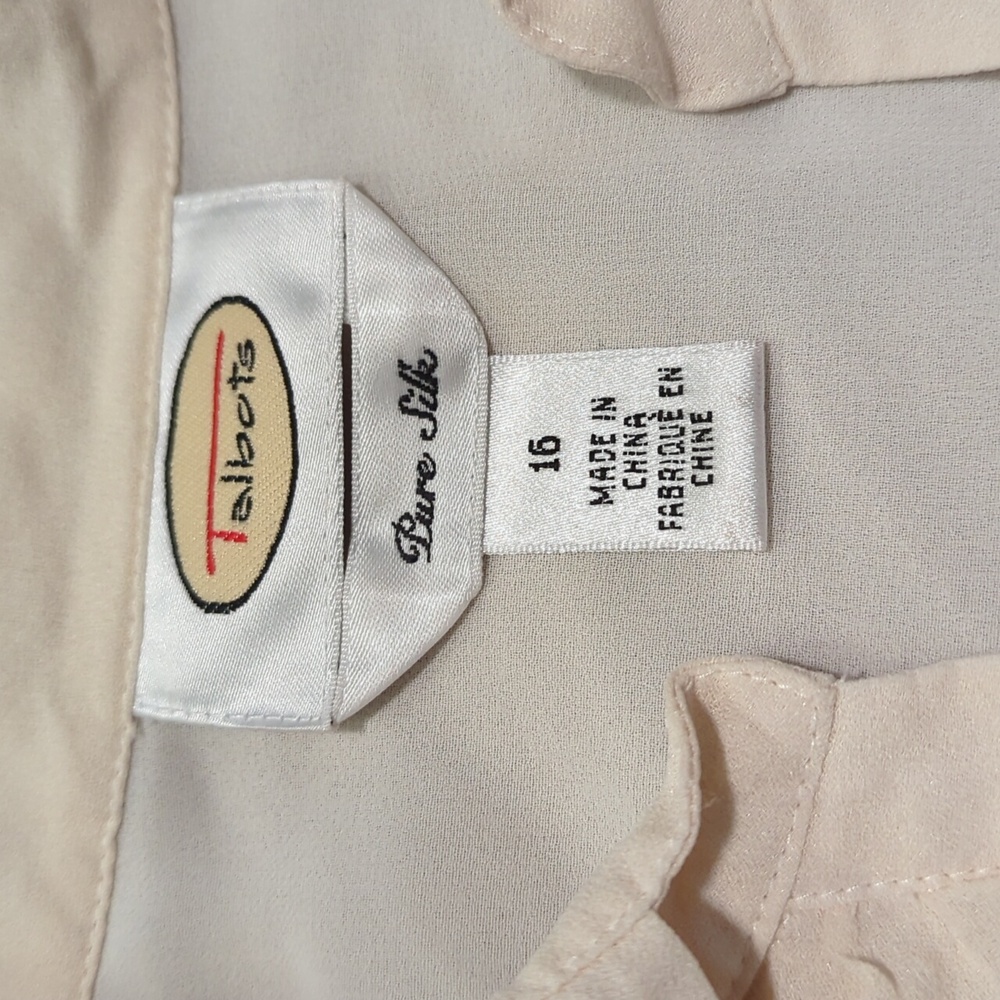 Talbots Vintage Pure Silk Ruched Button Down Blouse - Picture 2 of 11